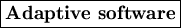 \fbox {\bf Adaptive software}
